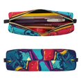 thumbnail image 2 of Rateoe Gaming Print Leather Pencil Case with Smooth Zipper, Compact Storage for Writing Tools & Art Supplies, 8.26" x 1.96" x 2.16", 2 of 7