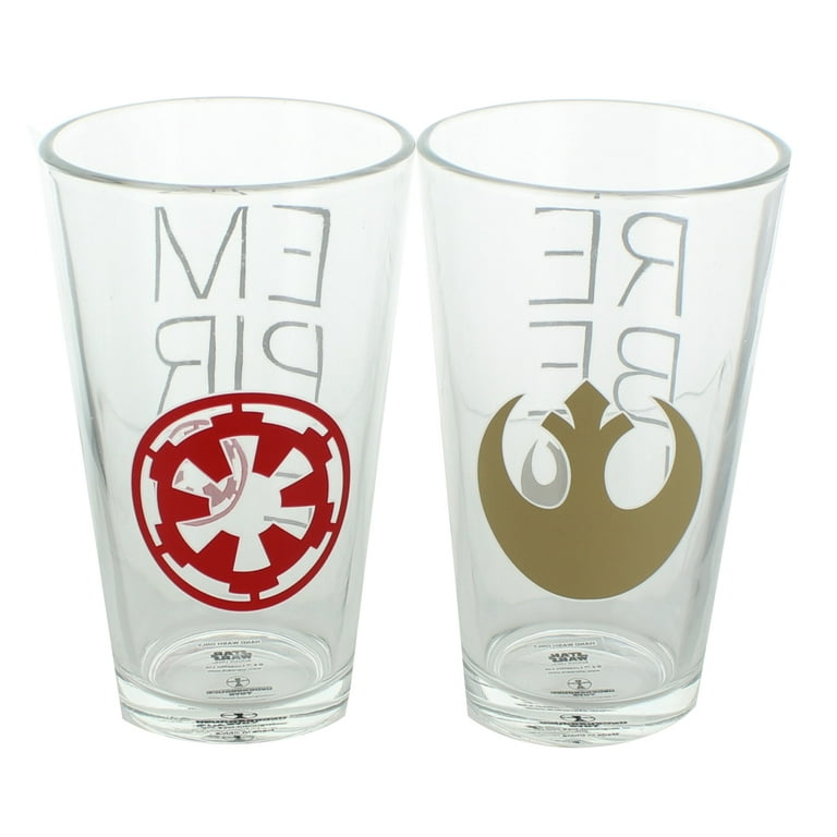 Star Wars Rebel & Empire Logos 16oz Pint Glass Set 2