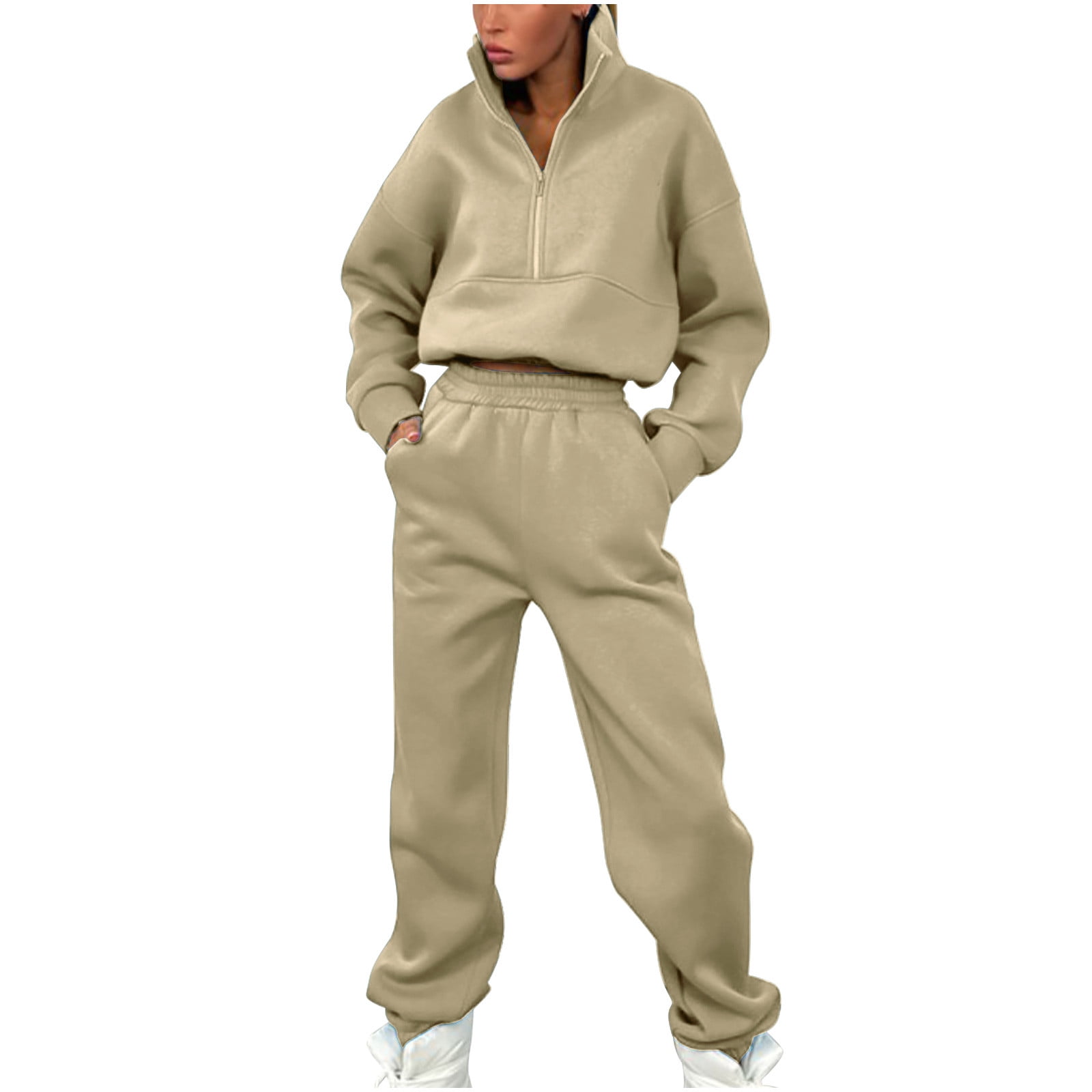 YUGYXL Piece Activewear Outfits for Women Half Zip High Neck