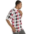 thumbnail image 2 of Vibes Men's Multi color Argyle Printed Pique Polo Shirts Relax Fit Short Sleeve, 2 of 4