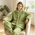 thumbnail image 6 of APEXFWDT Women's Flannel Bed Jacket Loungewear Coat Fleece Warm Winter Button-Down Sleep Jacket with Pockets,XL,Green, 6 of 6