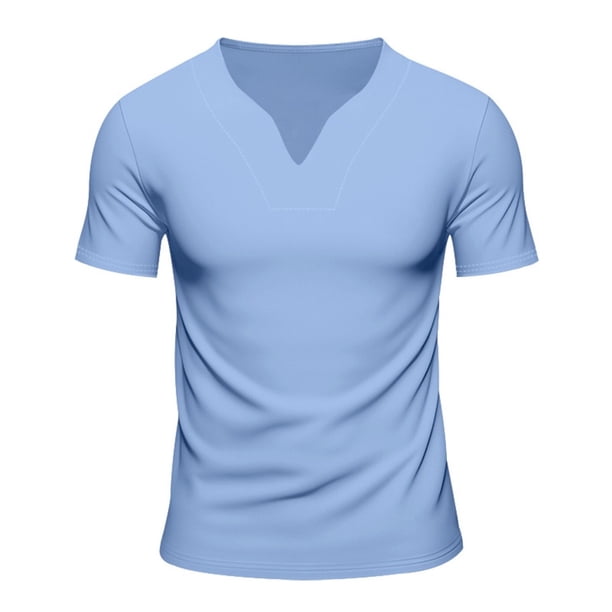 Camiseta básica de manga corta y cuello redondo para hombre: informal, streetwear, gimnasio, versátil para combinar