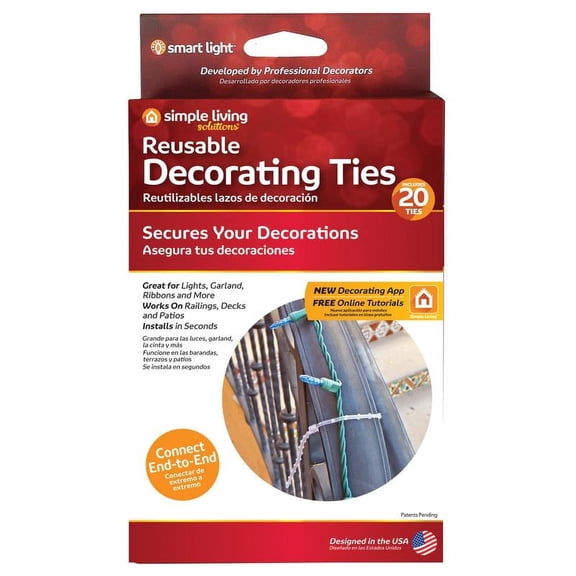 Simple Living Solutions Reusable Decorating Ties, Clear, 40 Piece Cable Ties