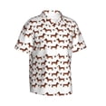 thumbnail image 5 of Wukai Dachshund Dog Puppy Men's Hawaiian Shirt Short Sleeve Casual Button Down Summer Beach Aloha Shirt Tropical Print Holiday Party, 5 of 8