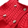 thumbnail image 6 of Toddler Girl Jumper Dress Sweater Sleeveless Soft Double Breasted Dress with Daisy Flowers Red 2-3Y, 6 of 12