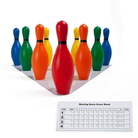 Champion Sports Multi-Color Plastic Bowling Pin Set