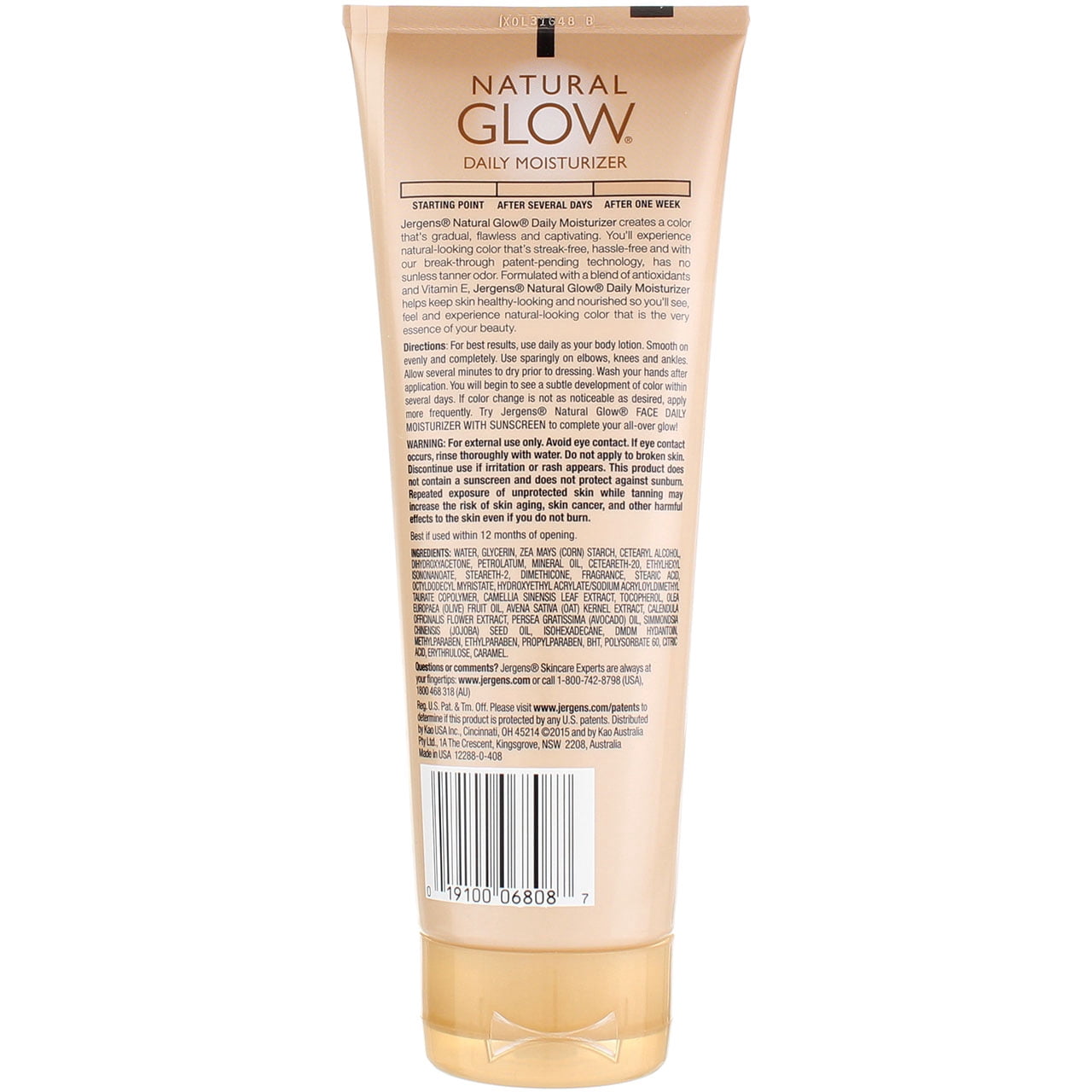 Jergens Natural Glow Daily Moisturizer for Medium Skin Tones, 7.5-Ounce Tubes Pack of 3
