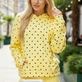 thumbnail image 4 of Women Polka Dot Graphic Oversized Fleece Y2k Drop Shoulder Hoodies Sweatshirt Long Sleeve Loose Casual Pullover Tops Fall Aesthetic, 4 of 4