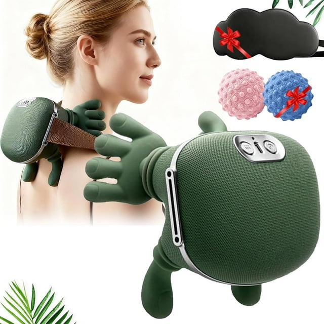 4d Wireless Massager Shiatsu Deep Tissue Relief with Heat, 2026 Updated Neck Massager Shoulder, Electric Wireless Bionic Heated Kneading Massage Pillow, Rechargeable Cordless Hand Headback