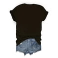 thumbnail image 2 of Women's Casual Easter T-Shirt - Black with Colorful Egg and Bunny Ear Print, Short Sleeve, Round Neck, Polyester Blend, Machine Washable Tee For Adult, Men, Women, Teen, Teenager, Adolescent, Youth., 2 of 6