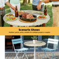 thumbnail image 6 of Elastic Fitted Round Tablecloth, Marble Yellow Waterproof Stretch Table Cover for 45"-54" Tables, Modern Abstract Ink Painting Luxury Washable Outdoor Tablecloths for Patio, Picnic, Camping, 6 of 9