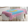 thumbnail image 1 of Sweet Dreams Tablecloth, Pink Starry Backdrop with Open Window and Sleeping Moon in Sky, Rectangular Table Cover for Dining Room Kitchen, 52 X 70 Inches, Pink Yellow and Pale Blue, by Ambesonne, 1 of 3