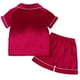 thumbnail image 5 of Odeerbi 1-8 Años Niños Niñas Pijama de Verano de Satén Con Solapa de Muesca Camisa de Manga Corta Pantalón Conjunto de Ropa de Dormir Suave, 5 of 9
