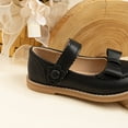 thumbnail image 4 of Girls Leather Bowknot Princess Shoes Kids Dress Mary Jane Flat Shoes Breathable Non Slip Walking Shoes, 4 of 8