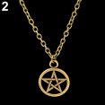 thumbnail image 1 of UDIYO Women Men Round Hollow Star Pentagram Pendant Necklace Xmas Gift Cool Jewelry, 1 of 7