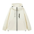 thumbnail image 2 of Wiyuqeen Women's Waterproof Raincoats with Hood Full Zip Long Sleeve Windbreaker Rain Jackets Solid Liightweight Fall Jacket with Zipper Pocket, 2 of 6