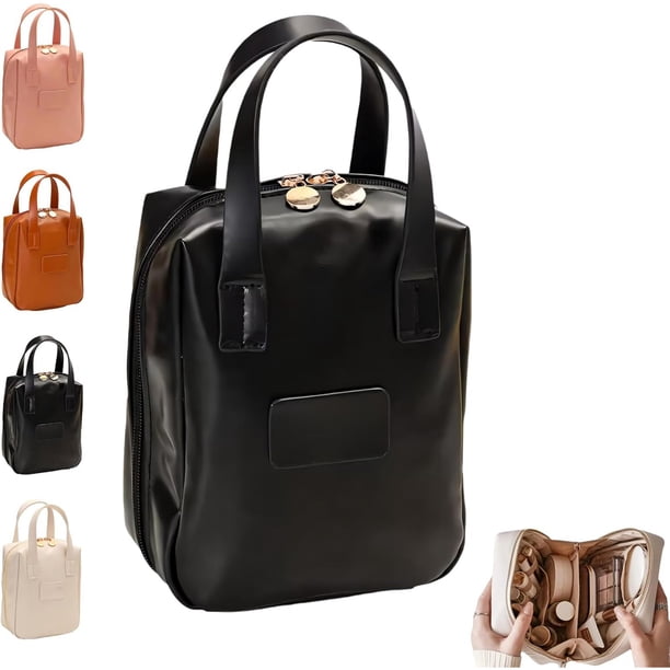 Bolsa de Maquillaje 2024 Nueva Bolsa de Maquillaje para Mujer PU Gran Capacidad Bolsa de Maquillaje de Viaje Portátil Organizador con Divisor y Asa