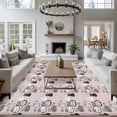 thumbnail image 3 of Large Area Rugs for Living Room Bedroom, Easter Rabbit 5'x8' Rug Washable Carpet Runner Indoor Outdoor, Cartoon Cute Bunny Sketch on Pink Non Slip Floor Mats Rug for Kitchen, Bathroom, 3 of 8