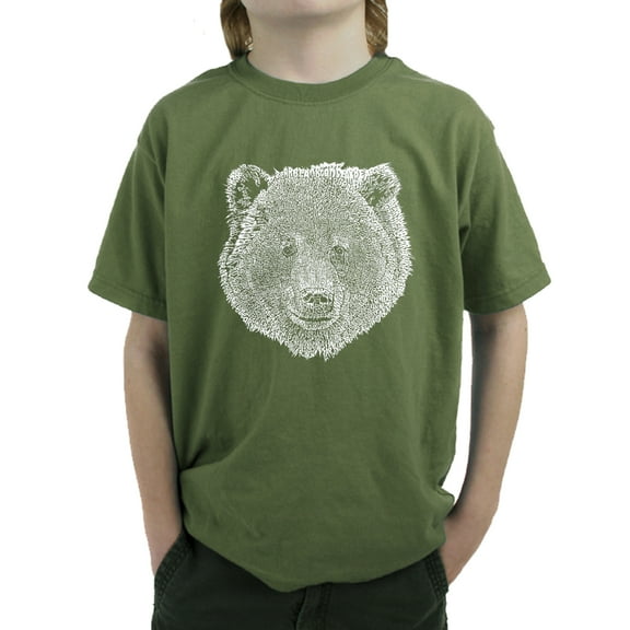 Boy's Word Art T-shirt - Bear Face