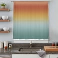 thumbnail image 5 of Burnt Orange Teal Ombre Sheer Curtains 108 Inches Extra Long, Modern Gradient Abstract Art Light Filering Curtains, Privacy Drapes Simi Floor to Veiling Curtain for Living Room Large Window Treatment, 5 of 9