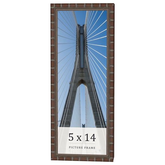 5x14 In Dark Brown Bamboo Real Wood Picture Frame Width 1.5 inches | Interior Frame Depth 0.5