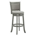 thumbnail image 7 of Weston Home Shapel Upholstered Back Swivel Stool, 29" Bar Height, Antique Grey Finish, Grey Linen, 7 of 7