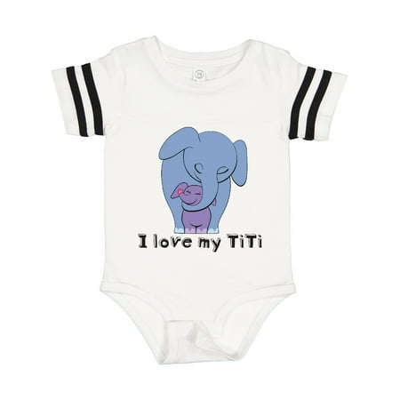 

Inktastic I Love My TiTi Elephant Blue Purple Gift Baby Boy or Baby Girl Bodysuit