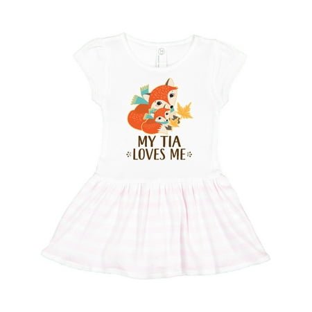

Inktastic My Tia Loves Me Fox Niece Nephew Gift Gift Toddler Girl Dress