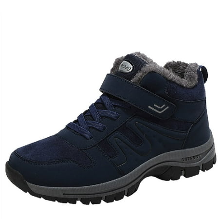 

Sneakers for Men Couple Models Men S Middle Aged And Elderly Hook Loop Plus Velvet Thickening Non Slip Wear Comfortable Cotton Shoes Warm Sports Cotton Shoes Mens Sneakers Cloth Dark Blue 42
