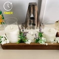 thumbnail image 5 of LEEYNEER Merrynights Pure White Flickering Flameless Candles  Battery Operated Glass LED Pillar Candles with Remote Control and Timer  Moving Flame  Set of 3, 5 of 5