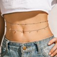 thumbnail image 3 of Waist Chain Layered Adjustable Bead Rhinestone Belly Chain Belt Waist Jewelry, 3 of 10
