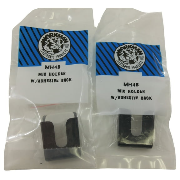 Lot of 2 Workman MH4B Black Double Sided Tape Style CB Radio Microphone Holders