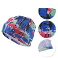 thumbnail image 3 of Unique Bargains 1 Pc Elasticity Pink Splatter Pattern Swim Cap 5.91"x9.25" Blue Red Green, 3 of 6