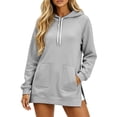 thumbnail image 3 of Womens Warmy Sweatshirt Oversized Hoodie Dress with Pockets Shirt Dresses for Women 2026 Lightweight Fashion Hoodies & Sweatshirts, 3 of 5