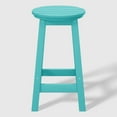 thumbnail image 3 of WestinTrends Malibu 24" HDPE Outdoor Patio Round Counter Height Bar Stool Set of 2, Turquoise, 3 of 7