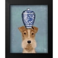 thumbnail image 2 of Fab Funky 15x18 Black Modern Framed Museum Art Print Titled - Fox Terrier with Blue Vase, 2 of 5