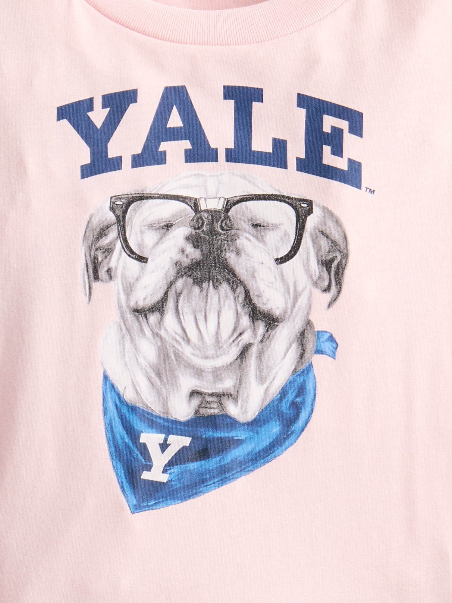 Wonder Nation Girls Graphic Yale Bulldog Tee with Long Sleeves, Sizes 4–18