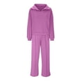 thumbnail image 5 of Scyoekwg Womens Sets 2 Piece Outfits Sweatsuit Fall Outfits Long Sleeve Sweatshirt Jogger Sweatpant Casual Matching Outfits Two Piece Set Fashion Sweatsuits (Hot Pink,L), 5 of 7