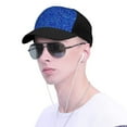 thumbnail image 4 of Naloa Blue Circles Mosaic Adult adjustable Print Baseball Hat, Patchwork curved brim baseball capfor Men and Women, One Size, 4 of 5