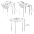 thumbnail image 3 of HOMCOM Foldable Dining Table, Round Drop Leaf Table with Wood Legs, White, 3 of 10