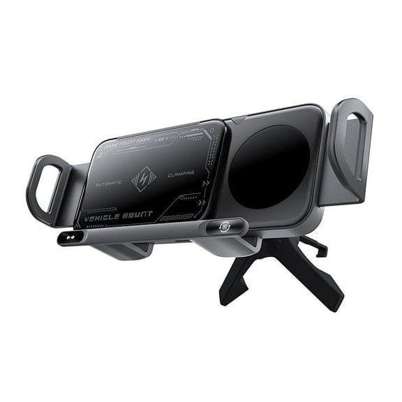 Wireless Car Charger, 2 in 1 Auto Rotating Phone Holder, 15W Fast Charging Auto Clamping Car Charger Cell Phone Holder Mount Vent for Most Phones V8K9
