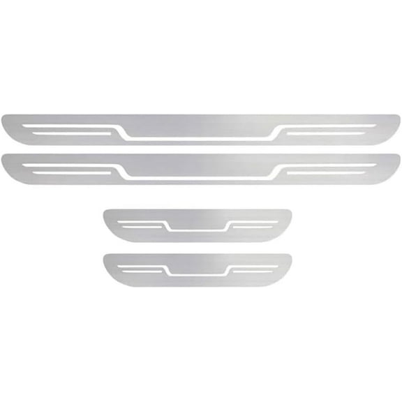 Stainless Steel Car Door Sill Protector Strips Kick Plates Anti-Scuff Protectors Step Entry Guard Welcome Pedal Protect Universal (Silver)