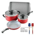 thumbnail image 2 of Farberware Ceramic Nonstick Pots and Pans Set with Baking Sheet/Cookie Pan and Disney Home Kitchen Tools, 8 Piece Non Stick Cookware Set - Red, 2 of 19