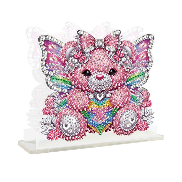 Desktop Art Storage Rack Kits Acrylic Bear 5D Diy Diamante Toalla Papel para Del Rosa