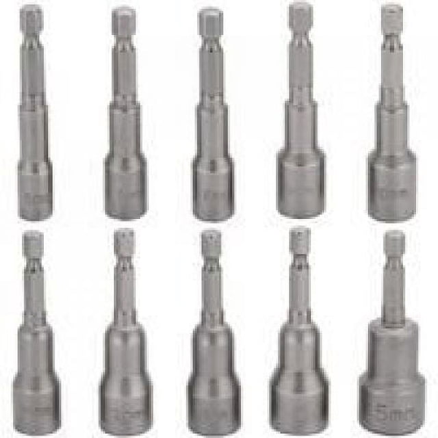 Professional Hex Shank Nut Driver Set, Impact Driver Socket Bit With Strong Magnetism For Easy Installation And Disassembly, 10 Pcs Universal 1-4-Inch Shank Tools
