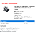thumbnail image 2 of Front Mass Air Flow Sensor - Compatible with 2014 Audi TT Quattro 1.8L 4-Cylinder, 2 of 2