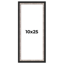 10x25 Frame Silver Real Wood Picture Frame Width 1.25 Inches | Interior Frame Depth 0.75 Inches |