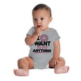 thumbnail image 6 of I Donut Want to Do Anything Funny Pun Romper Boys or Girls Infant Baby Brisco Brands NB, 6 of 7