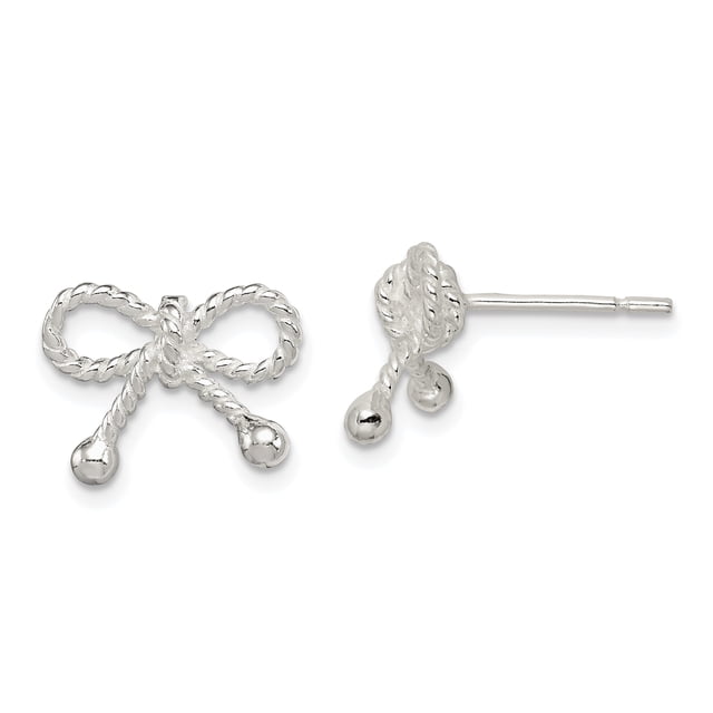 925 Sterling Silver Bow Stud Earrings Arrow