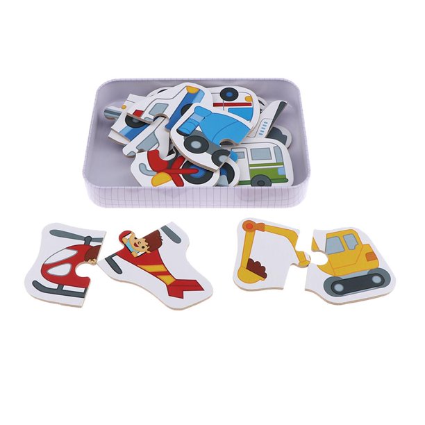 Rompecabezas Caja Juguete Puzzle para Aprendizaje de Animales, Imaginación y Cognición para 3 Vehículo Sunnimix Juguete de rompecabezas de madera